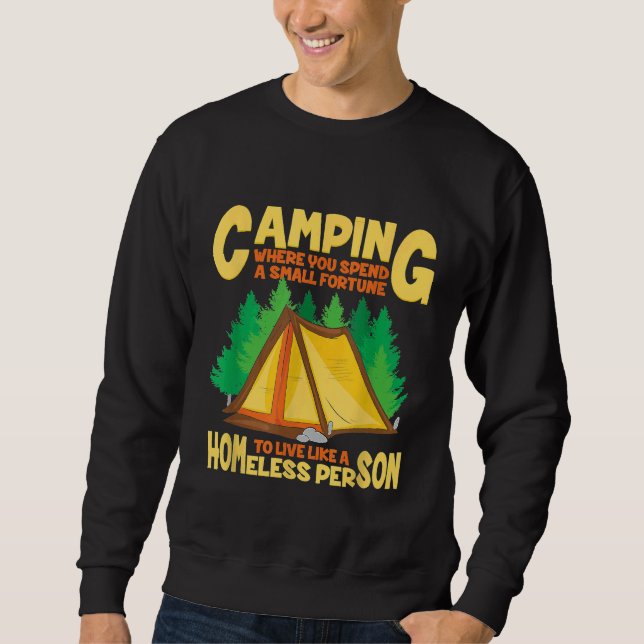 Campingplatsen där du bor som en hemlös människa lång ärmad tröja (Framsida)