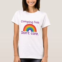 Campingshår bryr sig inte om 80-tal retro Rainbow T Shirt