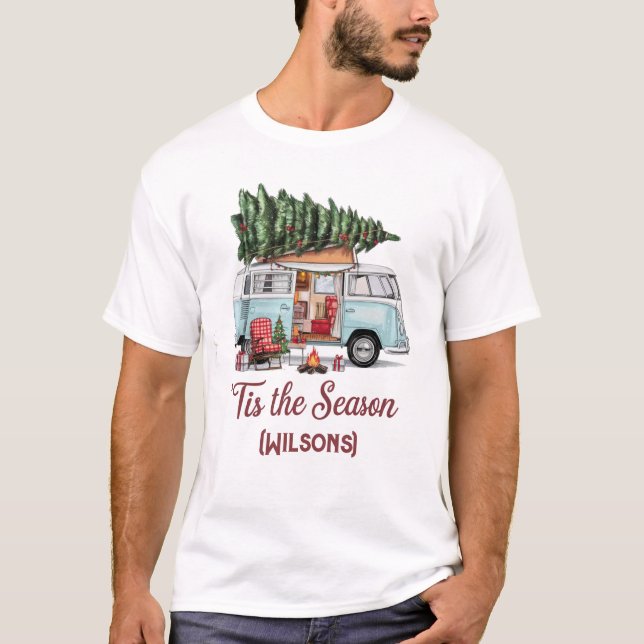 Campingskjorta för familjechristmas t shirt (Framsida)