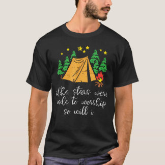 Campingstjärnor gjorda för att tillbe kristen camp t shirt
