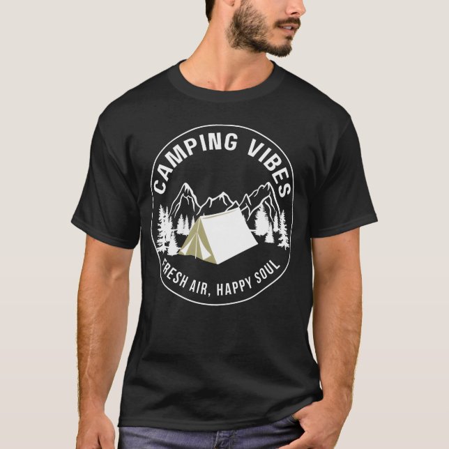campingsvimning frisk luft glad själ vän t shirt (Framsida)