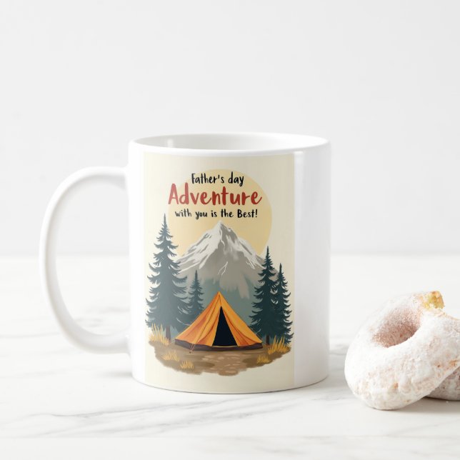 Campingtema fars dag Äventyr Kaffemugg (Med munk)