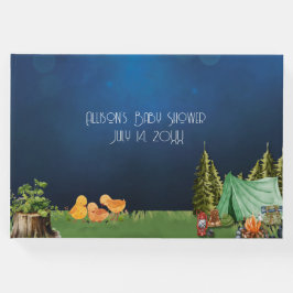 Campingtema för Twin Baby Shower Gästböcker