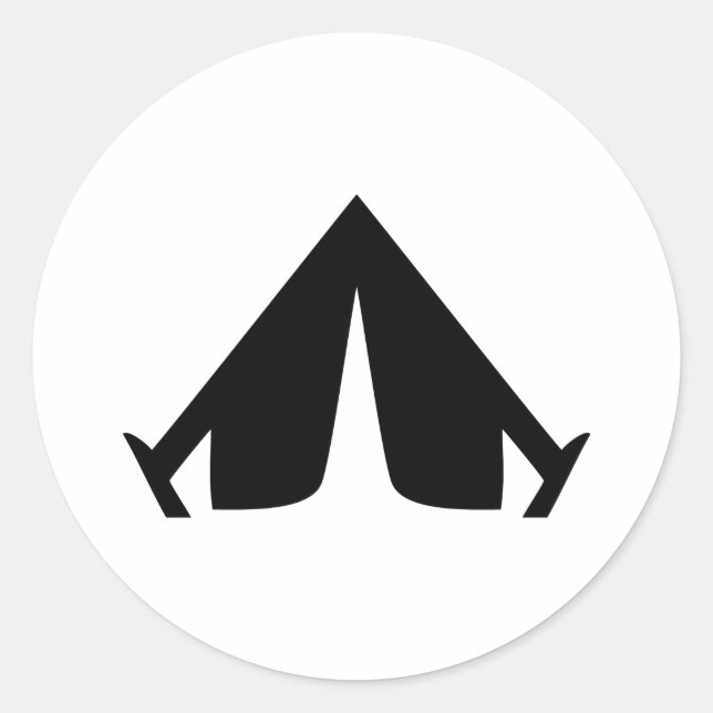 Campingtensikon Runt Klistermärke (Framsida)