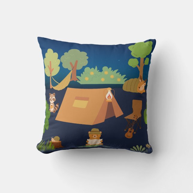 CampingThrow Pillow-fyllning för kute-djur Kudde (Framsida)