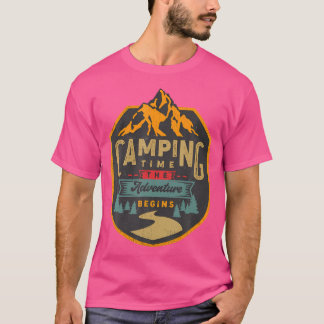 Campingtid Äventyr börjar Camper T Shirt