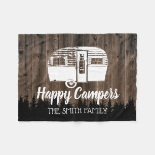 Campingtrailer Lycklig Campers Forest Rustic Wood Fleecefilt