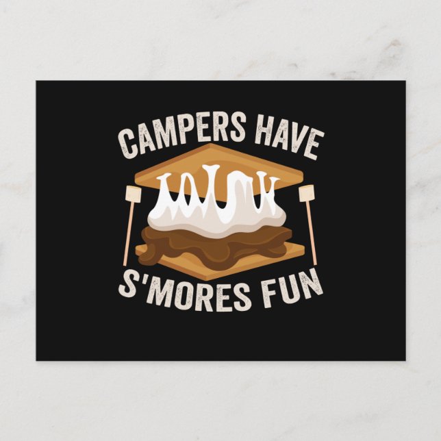 Campingupplevelse Med S'mores Roligt För Campingäl Vykort (Framsida)