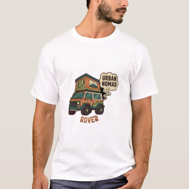 Campingutrustning för Micro Camper-äventyr T Shirt (Framsida)