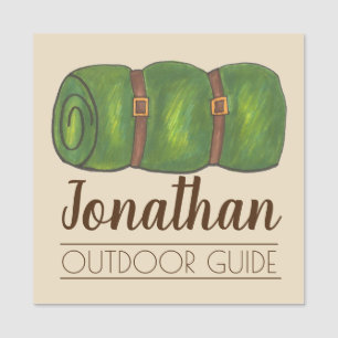 Campingutrustningens lägesklocka namnbricka