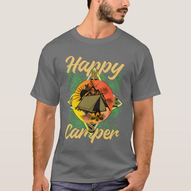 Campingvagn Camping vintage T Shirt (Framsida)