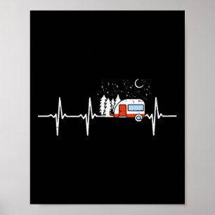 Campingvagn Tårtrops Hjärtklappning Camping Poster