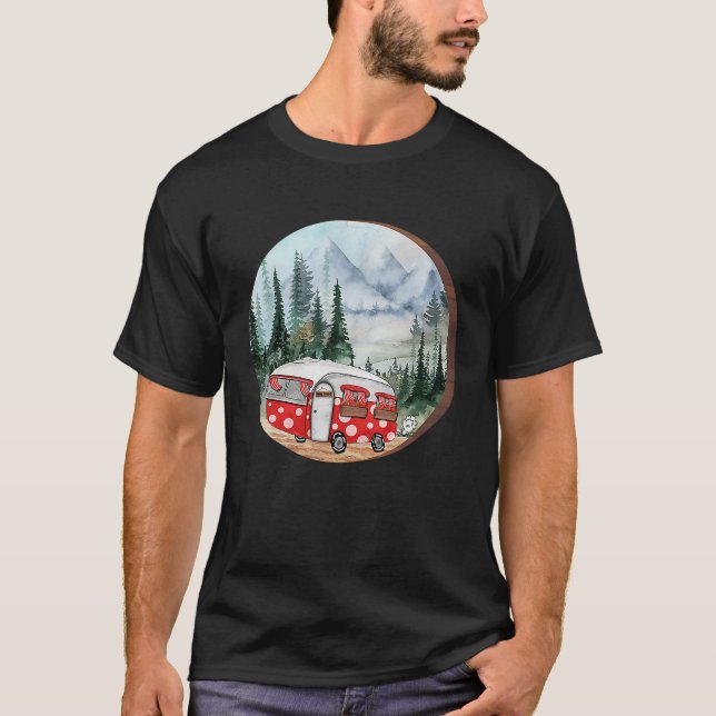 Campingvandring och drömmar om bergsklimat t shirt (Framsida)