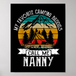 Campingvänner kallar mig Camping Nanny Camper Poster
