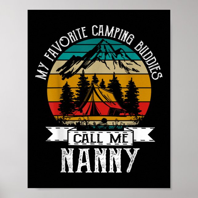 Campingvänner kallar mig Camping Nanny Camper  Poster (Framsidan)