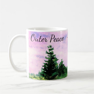 Campingverksamhet utomhus Watercolor Skogen Solset Kaffemugg