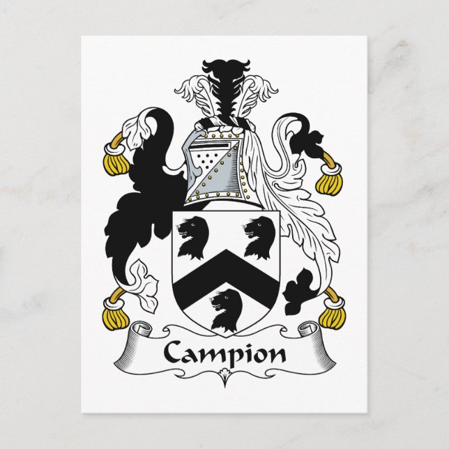 Campion Family Crest Vykort (Framsida)