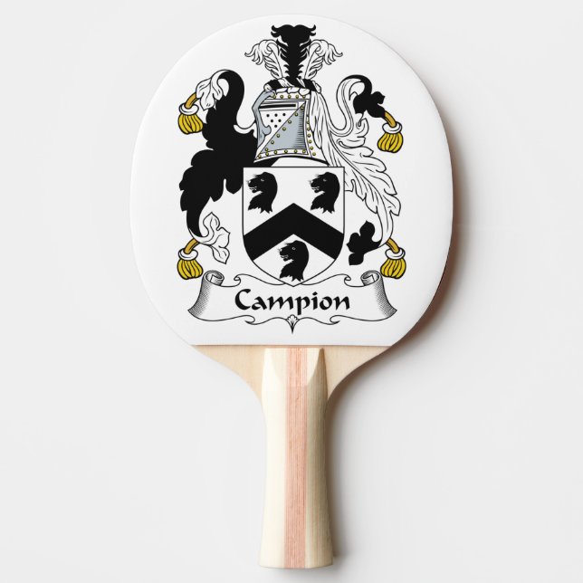 Campionfamiljvapensköld Pingisracket (Framsidan)