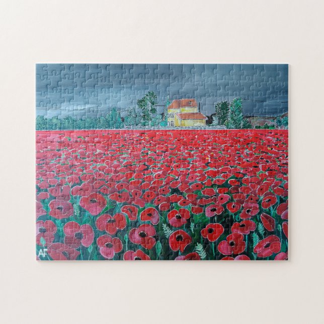 Campo de Amapolas Målning av Alfred Fox Pussel (Horisontell)
