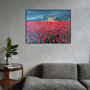 Campo de Amapolas Painting av Alfred Fox Canvastryck