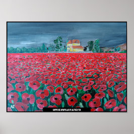 Campo de Amapolas Painting av Alfred Fox Poster