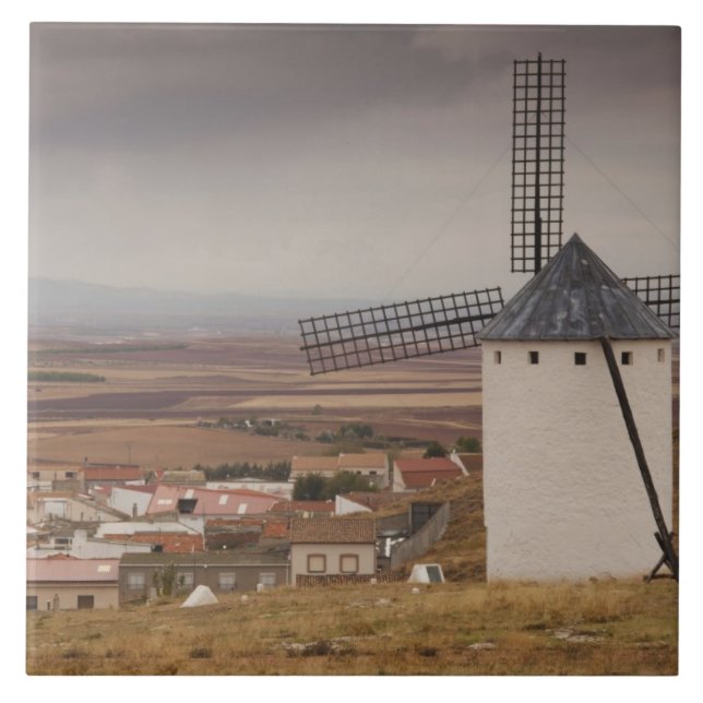 Campo de Criptana, antika La Mancha-vindkraftverk Kakelplatta (Framsidan)