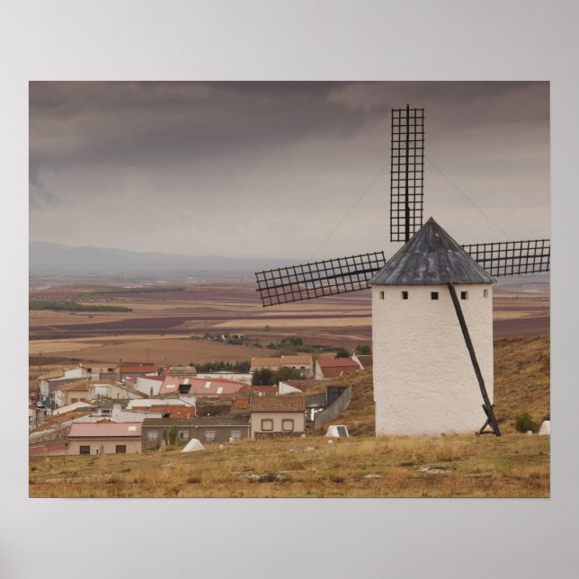 Campo de Criptana, antika La Mancha-vindkraftverk Poster (Framsidan)