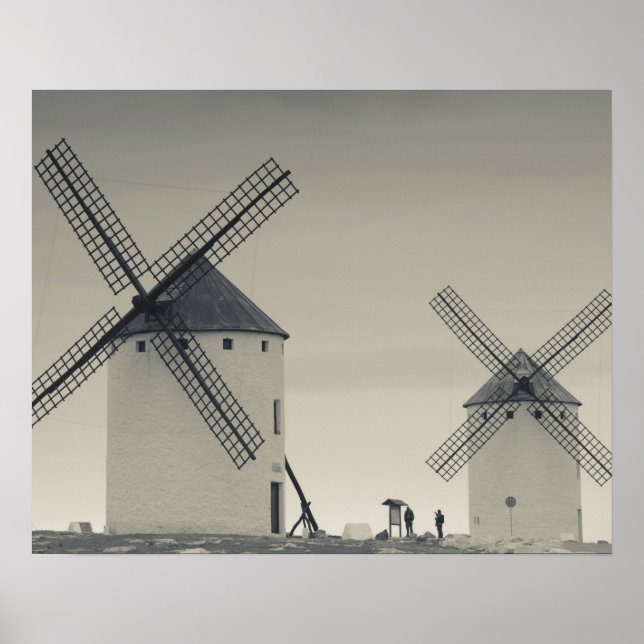 Campo de Criptana, antika La Mancha-vindkraftverk Poster (Framsidan)