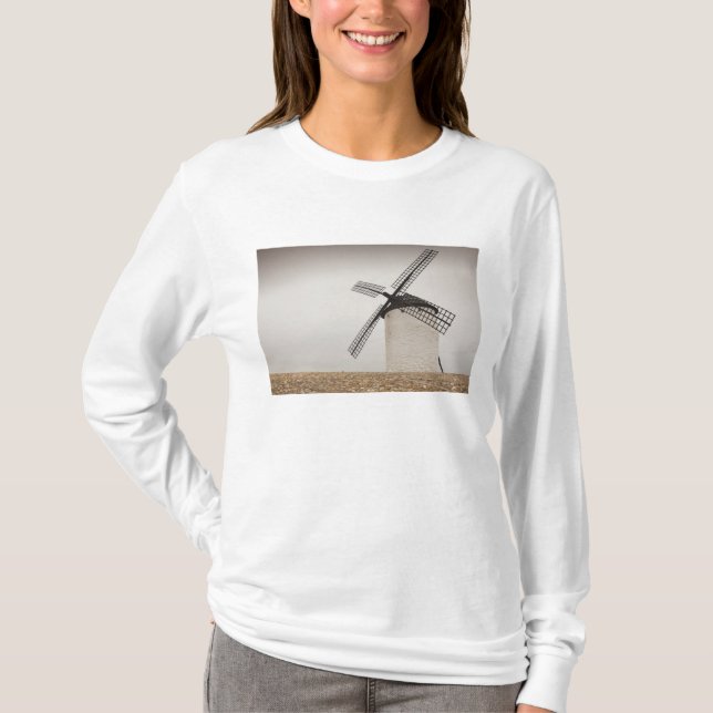 Campo de Criptana, antika La Mancha-vindkraftverk T Shirt (Framsida)