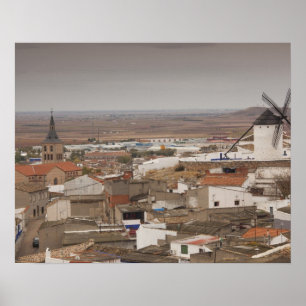 Campo de Criptana, antique La Manchas vindkraftver Poster
