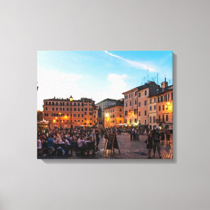 Campo de Fiori, Rome, italien, vid solnedgången - Canvastryck