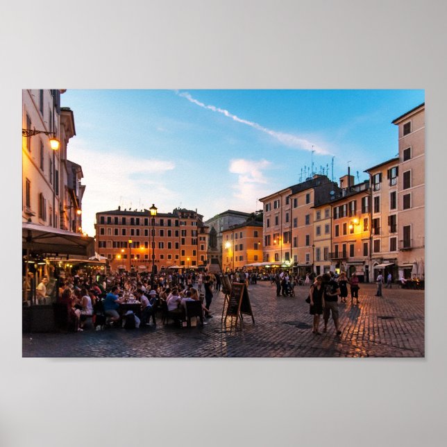 Campo de Fiori vid sunset, Rom, Italien, Poster (Framsidan)