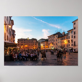 Campo de Fiori vid sunset, Rom, Italien, Poster