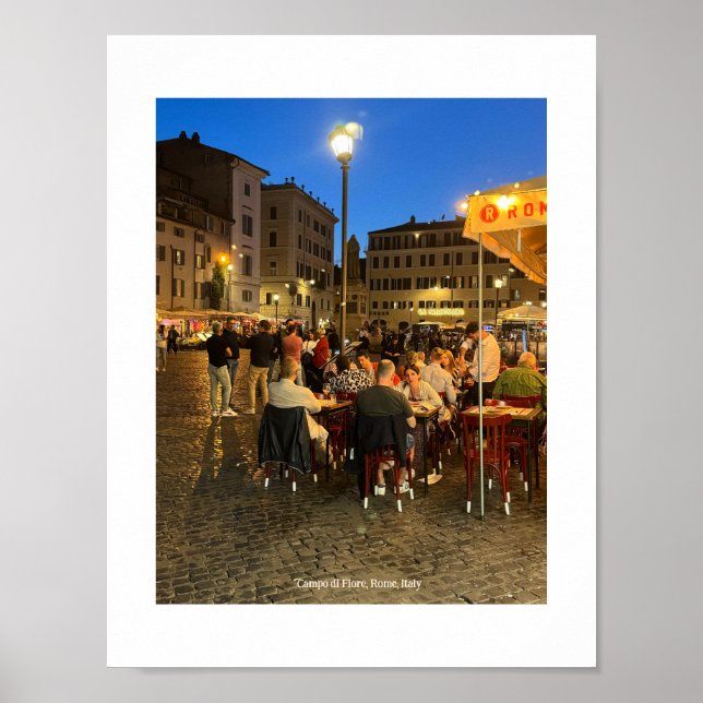 Campo di Fiore, Rom, Italien Design Photo Print Poster (Framsidan)