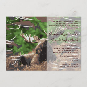 Campo Moose Hunting Theme bröllopsinbjudningar Inbjudningar
