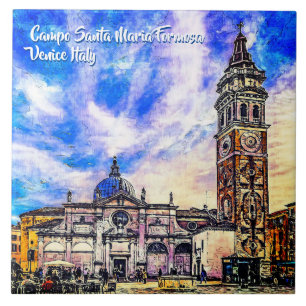 Campo Santa Maria Formosa Venice Italien Ceramic T Kakelplatta