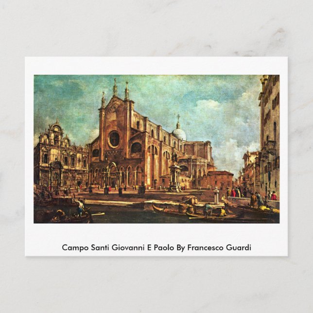 Campo Santi Giovanni E Paolo av Francesco Guardi Vykort (Framsida)