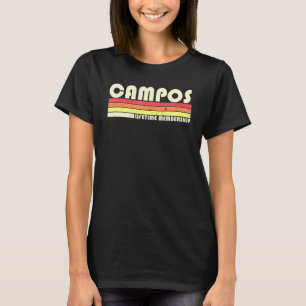 Campos Surname Retro Vintage 80s 90s Birthday Reun T Shirt