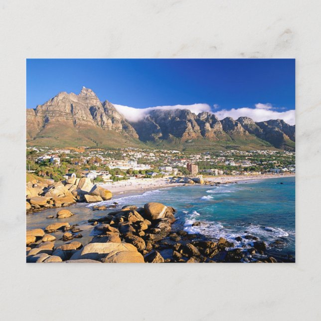 Camps Bay Beach och The Twelve Apostles Range Vykort (Framsida)