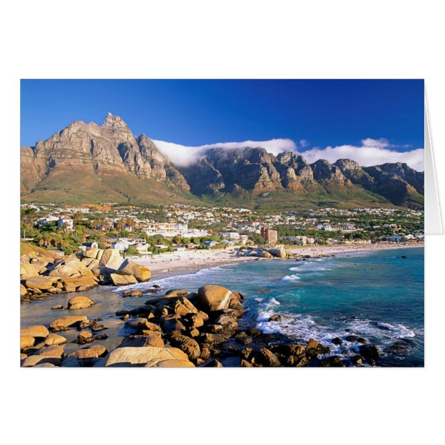 Camps Bay Beach och Twelve Apostles-området Hälsningskort (Framsidan Horizontal)