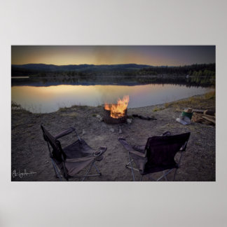 Campsite at Dusk Print Poster