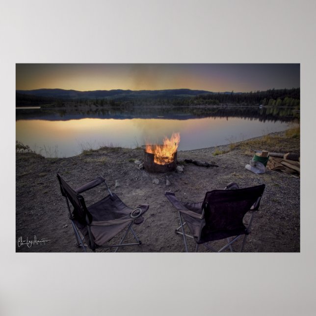 Campsite at Dusk Print Poster (Framsidan)