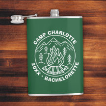 Campsite Grönt White Camp Bachelorette Anpassnings