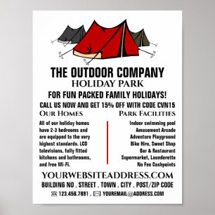 Campsite, Helgdag Park Advertising Poster