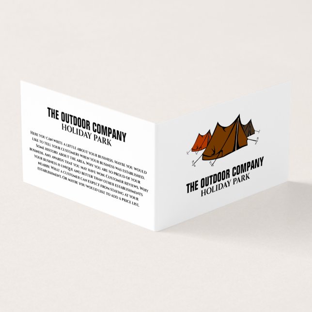 Campsite, Helgdag Park - detaljerad Visitkort (Utsida)