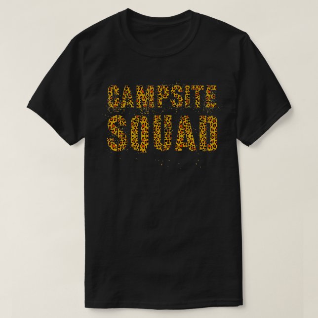 CAMPSITE SQUAD Leopard Print Summer Counselor Teac T Shirt (Design framsida)
