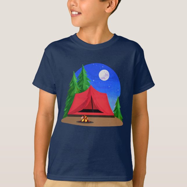 Campsite under en hel måndag-Barn T Shirt (Framsida)