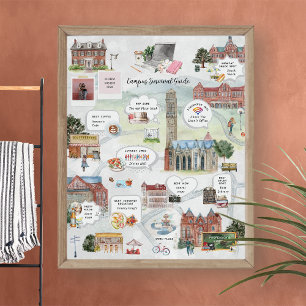 Campus överlevnadsguide Roligt present till coll Poster