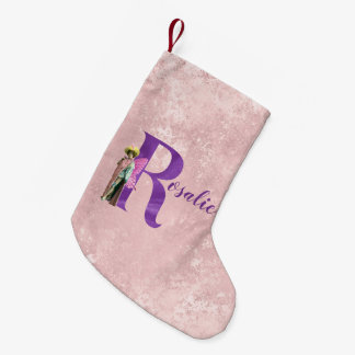 Campy Purple Shimmer Fairy Letter R Personalized Liten Julstrumpa