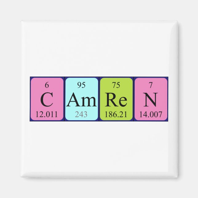 Camren periodisk bord namn magnet (Framsidan)